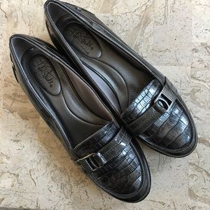 Classic Loafer Comfort Kiss LifeStride Low Heel Slip On Grey Size 10